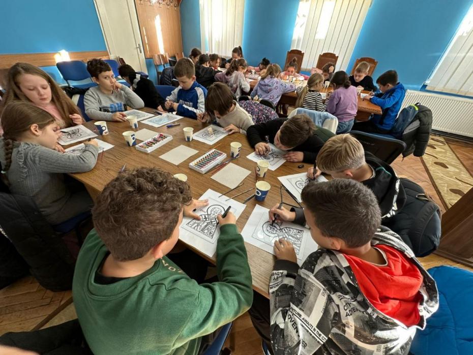 Atelier de pictură icoane pe sticlă la Centrul educațional al Protopopiatului Dorohoi